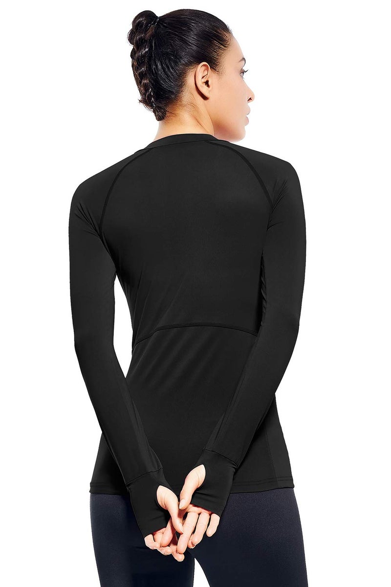 Zengjo Workout Long Sleeve Tops for Women Mock Neck Running Shirts with Thumb Holes(Black,S) - Image 3